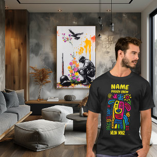Camiseta Neon Noise Dog – Animal Geométrico Abstracto