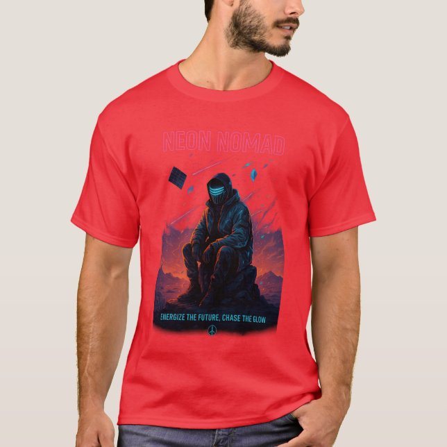 Camiseta Neon Nomad - Ciber Desert Wanderer (Anverso)