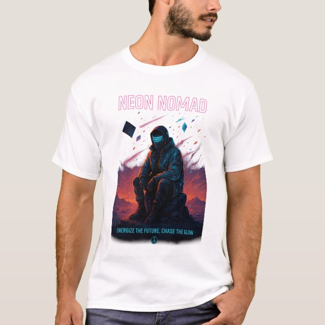 Camiseta Neon Nomad - Ciber Desert Wanderer (Anverso)