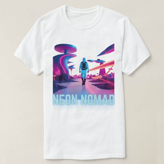 Camiseta Neon Nomad - Wander en un mundo de asombro (Diseño del anverso)
