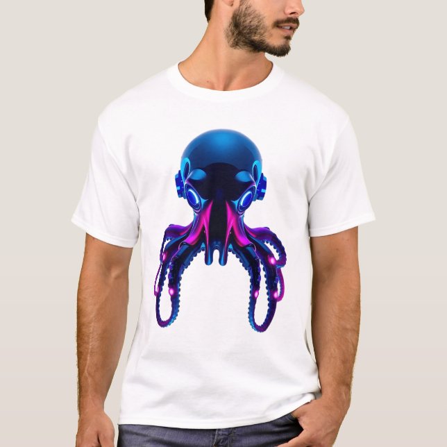 Camiseta Neon OctoRobot Face (Anverso)