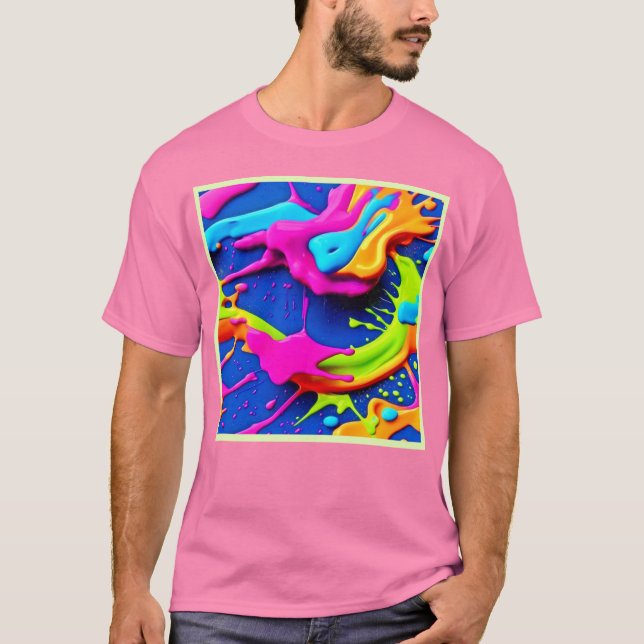 Camiseta Neon Paint Drip Art (Anverso)