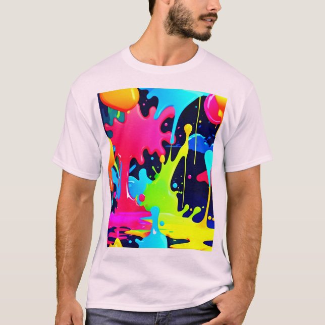 Camiseta Neon Paint Splash Dris Chaos (Anverso)