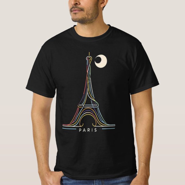 Camiseta Neon Paris Glow (Anverso)