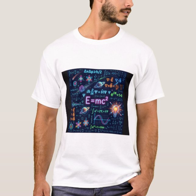 Camiseta Neon Physics & Math Equations T-Shirt | Science ST (Anverso)