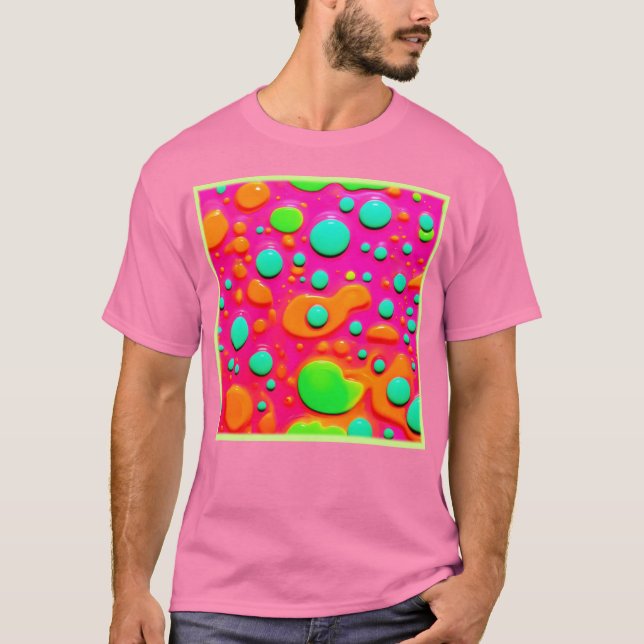 Camiseta Neon Pintando Arte De Burbujas (Anverso)