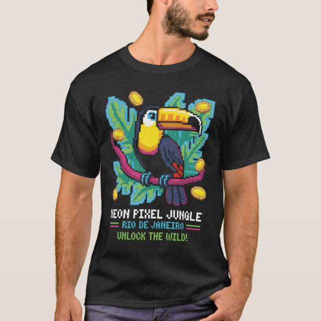 Camiseta Neon Pixel Jungle (Anverso)