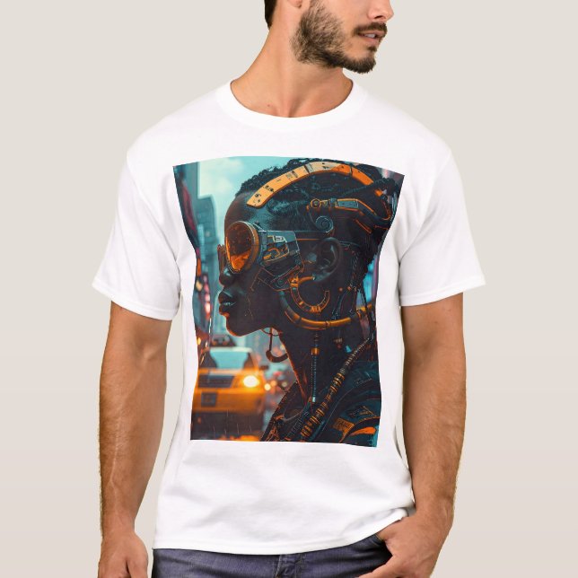 Camiseta Neon Pulse: Centinela Cibernético (Anverso)