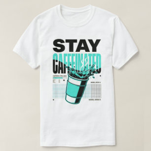 Camiseta Neon Punk Cyan de Taza de Café 'Mantente 