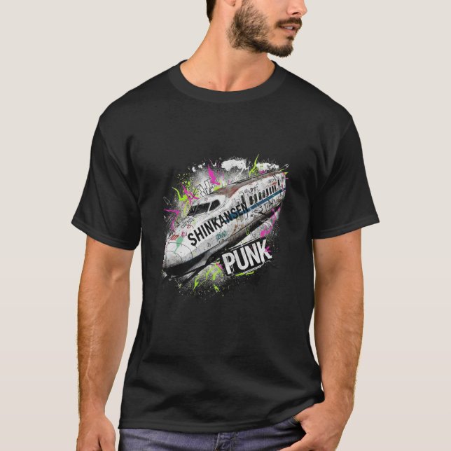 Camiseta Neon Punk Shinkansen – Dirty Japan Bullet Train Gr (Anverso)