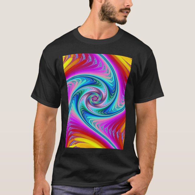 Camiseta Neón que remolina (oscuro) (Anverso)