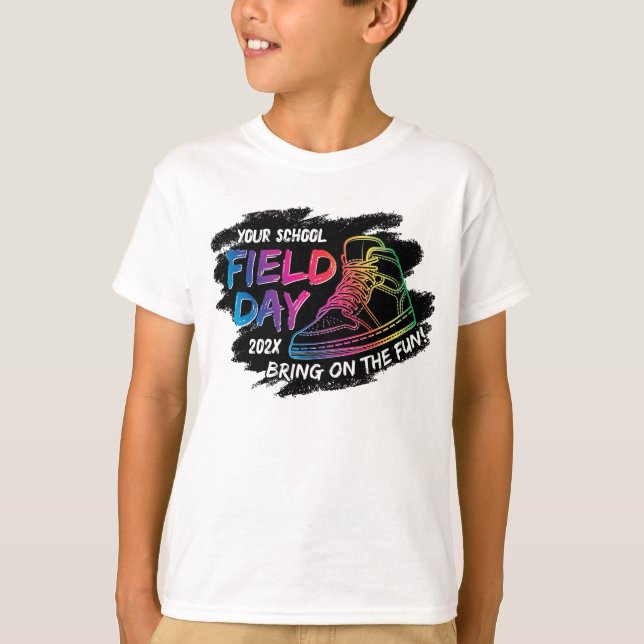 Camiseta Neon Rainbow Sneaker School Day personalizado (Anverso)