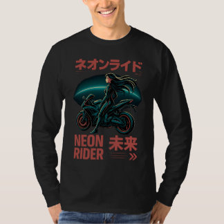 Camiseta Neon Rider - Ciber estética japonesa