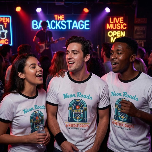 Camiseta Neon Roads & Needle Drops (Subido por el creador)