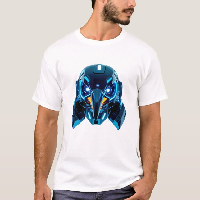 Camiseta Neon Robotic Penguin Face (Anverso)