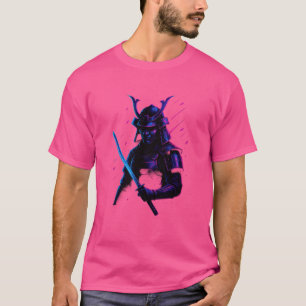 Camiseta Neon Samurai: Hoja del Futuro