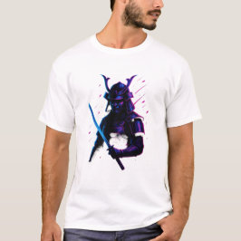Camiseta Neon Samurai: Hoja del Futuro