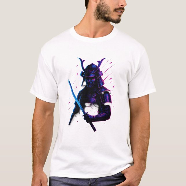 Camiseta Neon Samurai: Hoja del Futuro (Anverso)
