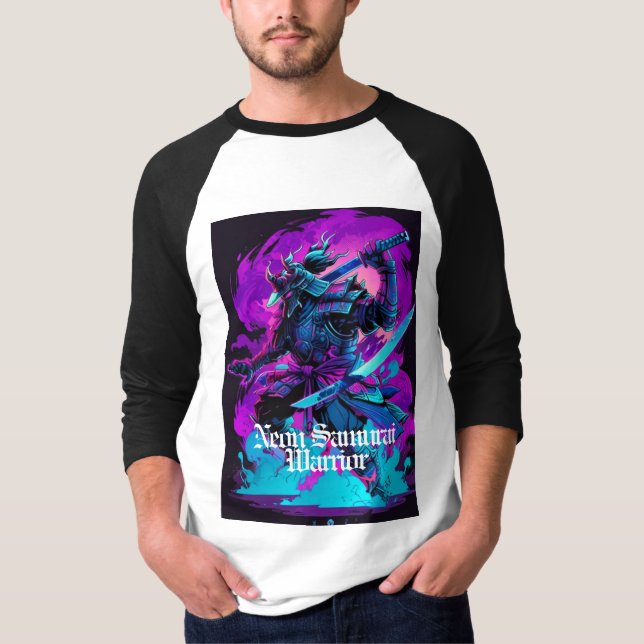Camiseta Neon Samurai: Un ciberguerrero del futuro (Anverso)