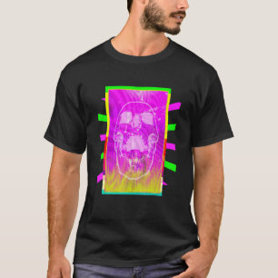 Camiseta Neon Scream Vaporwave Retro Skull Indie Estética