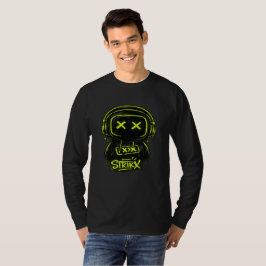 Camiseta Neon Skull Gamer Graphic Long Sleeve T-Shirt 