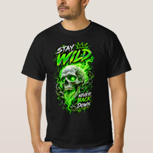 Camiseta Neon Skull – Mantén Fiero Nunca Retrocedas