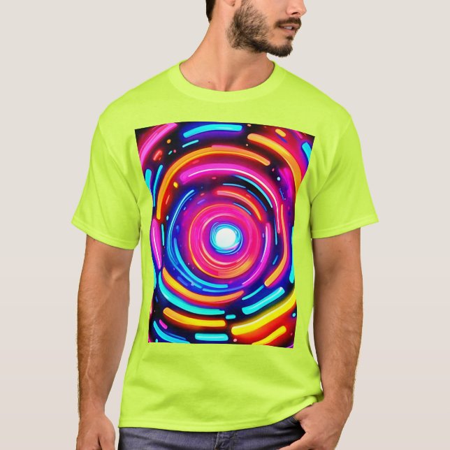 Camiseta Neon Spiral Light Art (Anverso)