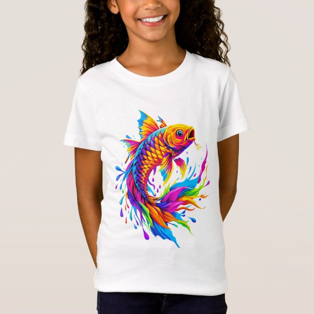 Camiseta Neon Splash Koi Fish (Anverso)