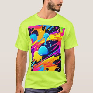 Camiseta Neon Splatter Paint Art