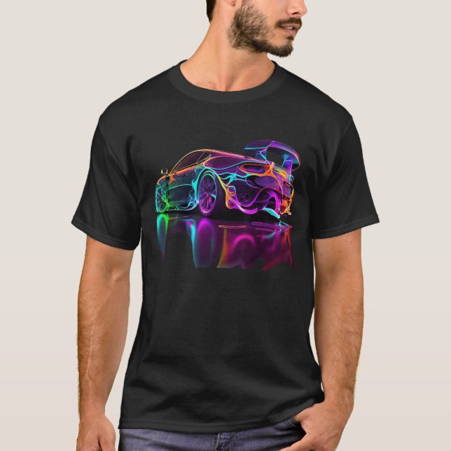 Camiseta Neon Sports Car retro (Anverso)