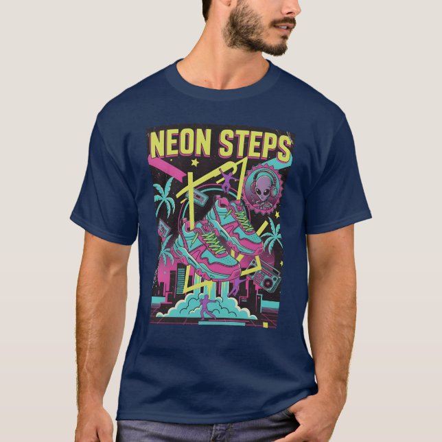 Camiseta Neon Steps Retro Athletic retro (Anverso)