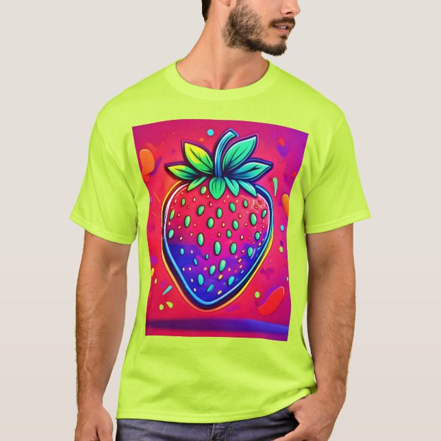 Camiseta Neon Strawberry Pop (Anverso)