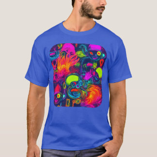 Camiseta Neon Style 80s Retro Party Color Glow funny