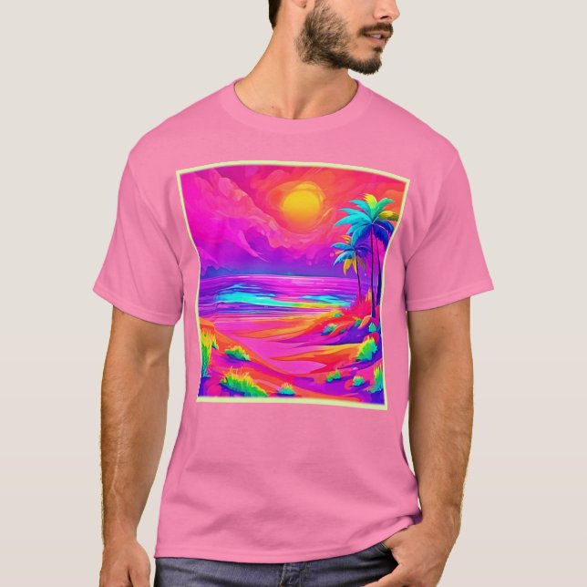 Camiseta Neon Sun & Beach Bliss (Anverso)
