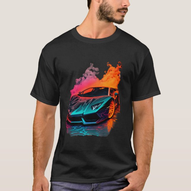 Camiseta Neon Supercar (Anverso)