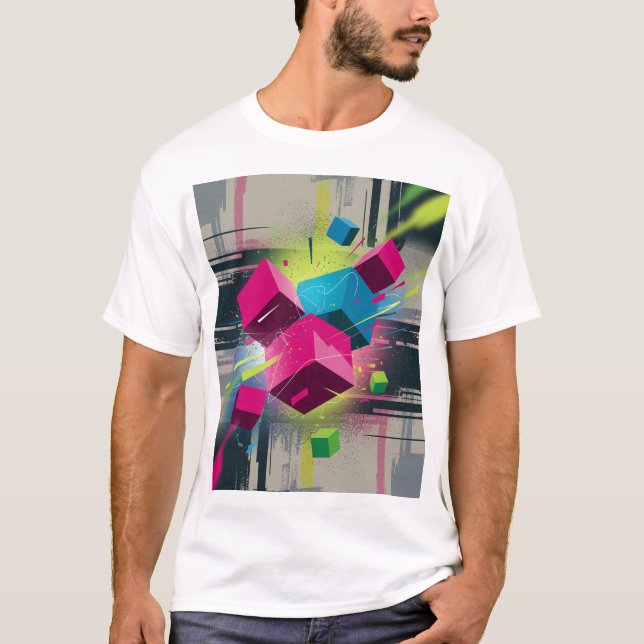 Camiseta Neon Tetris Strike (Anverso)