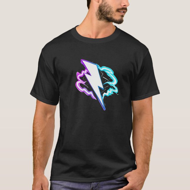 Camiseta Neon Thunder Retro Lightning Power Design (Anverso)