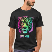 Camiseta Neon Tiger Face con negrita 3D STAY WILD