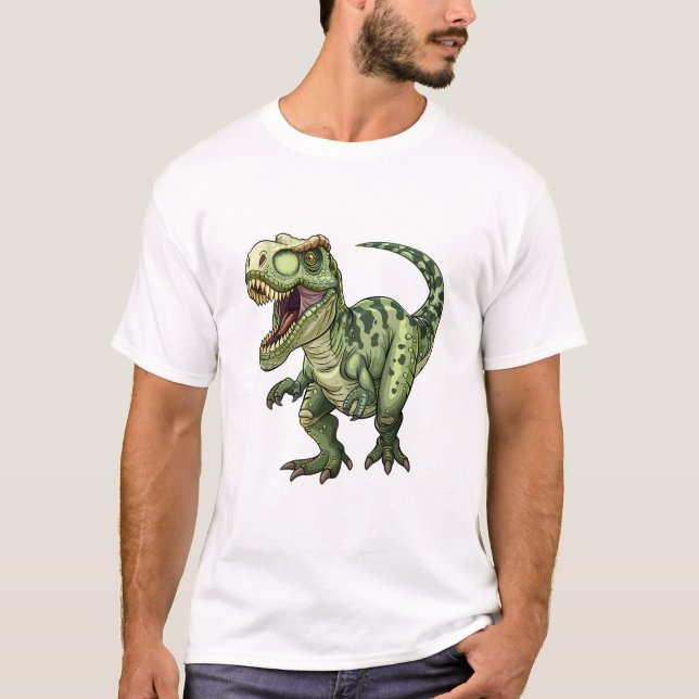 Camiseta Neon Verde Jurassic Rex Arte (Anverso)