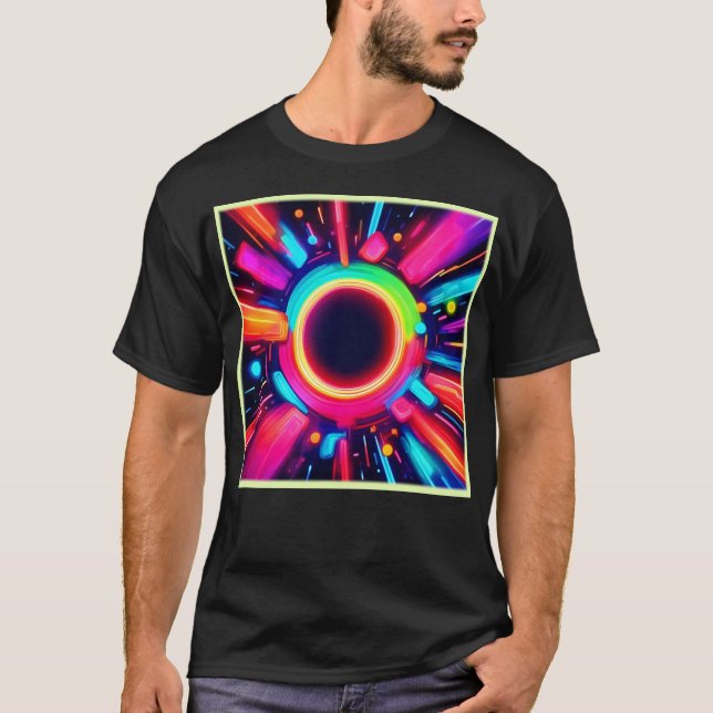 Camiseta Neon Vortex de arte ligero (Anverso)