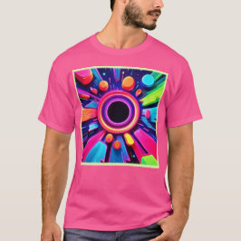 Camiseta Neon Vortex Resumen del arte espacial