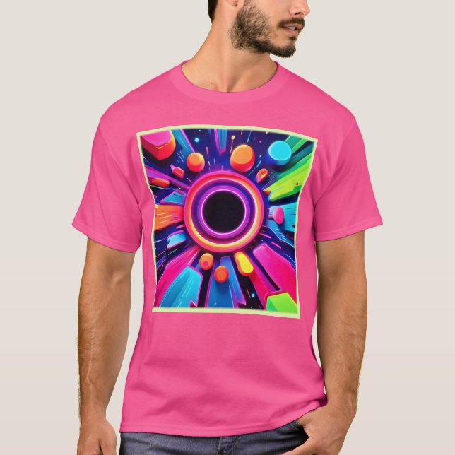 Camiseta Neon Vortex Resumen del arte espacial (Anverso)