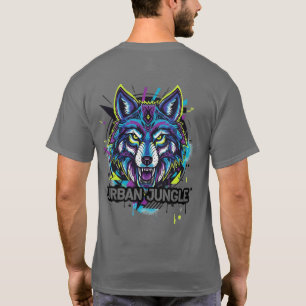 Camiseta Neon Wolf Jungle Urban Jungle Unisex Street T-Shir