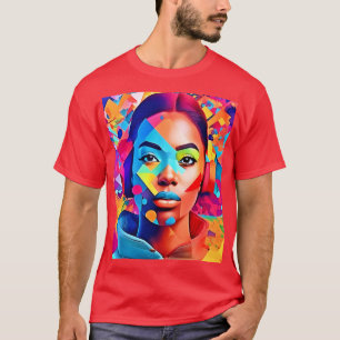 Camiseta Neon Woman Dreams Digital Art