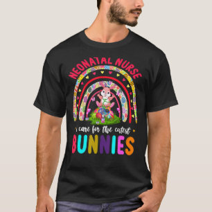 Camiseta Neonatal Enfermera Cute Bunnies Día de Pascua Grac