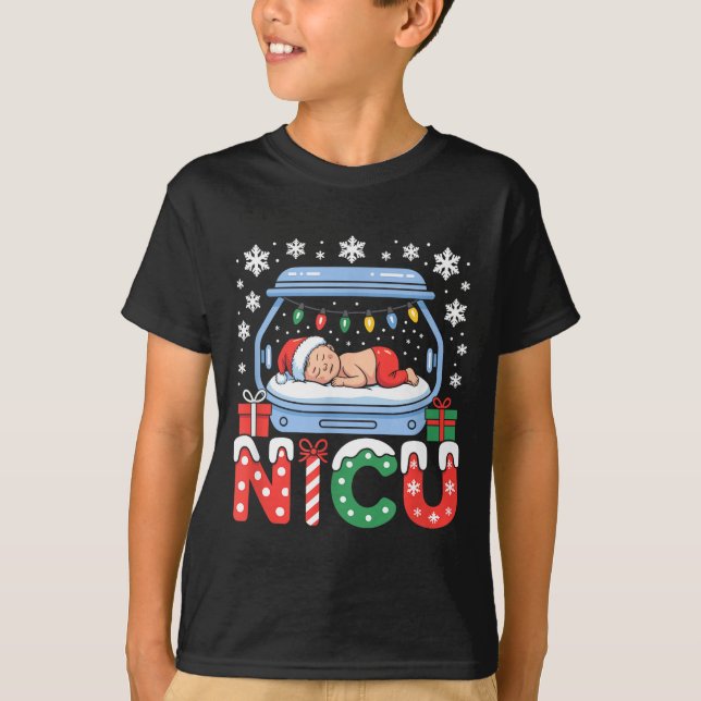 Camiseta Neonatal Intensive Care Unit Xmas Funny Nicu Nurse (Anverso)
