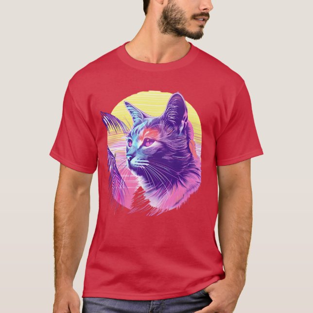 Camiseta Neonropical 80s Cat friends (Anverso)