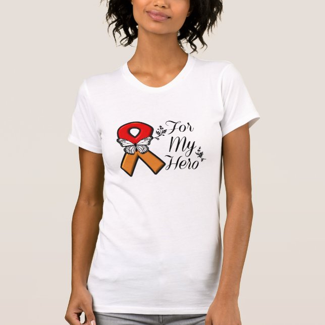 Camiseta Neoplasmas de Myeloproliferative para mi héroe (Anverso)