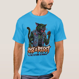 Camiseta NeoRavennaNetwork Gato Cyberpunk Tecnolog