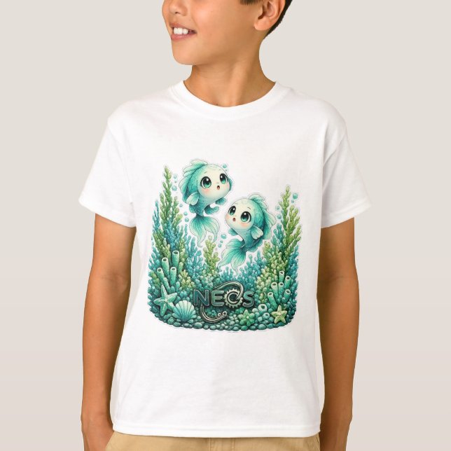 Camiseta Neos Kawaii Zodíaco Piscis (Anverso)